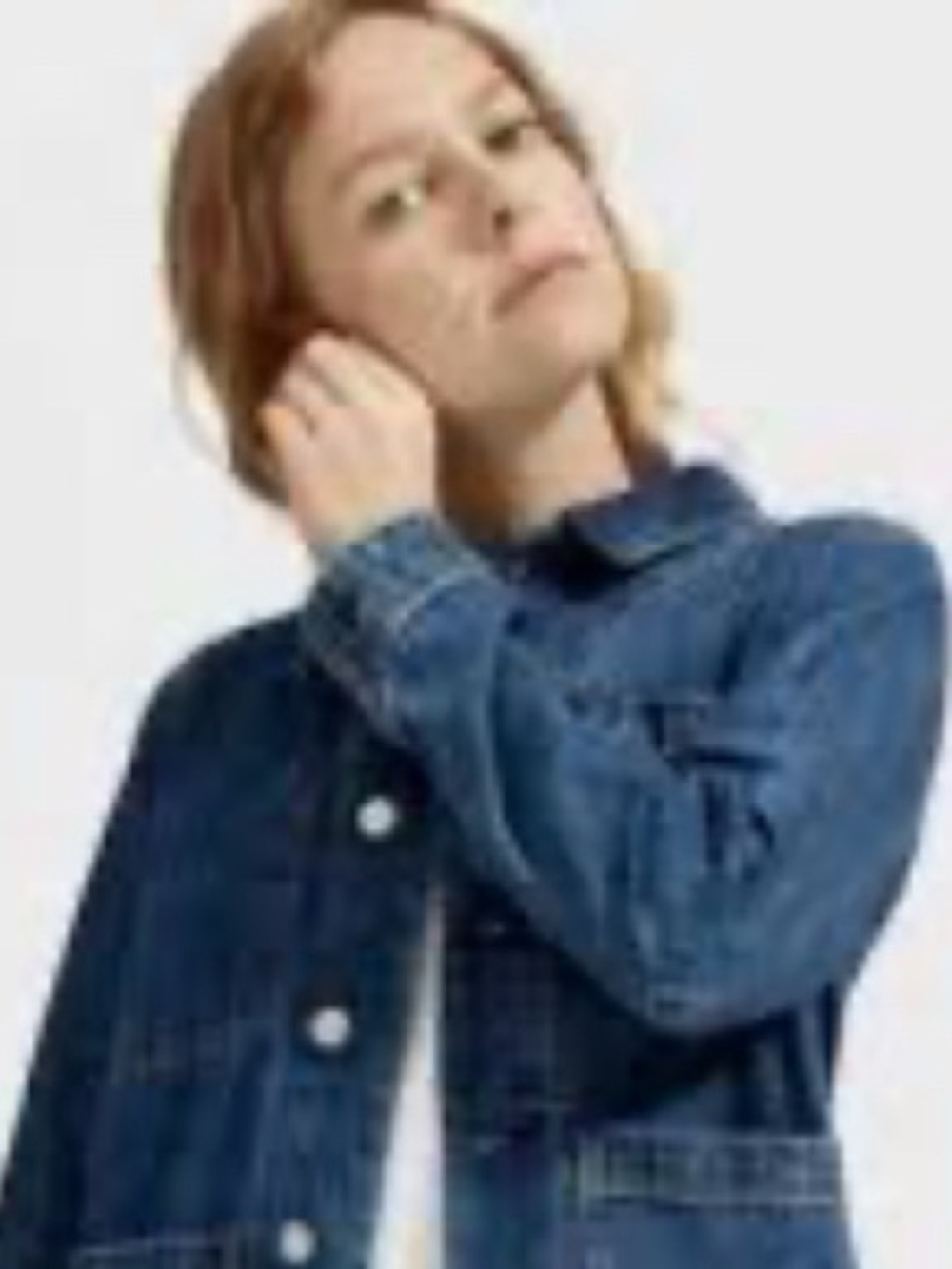 NWT-Medium Oversized Universal Thread Dark Blue Denim 4 pocket 
Long Jean Jacket - Picture 4 of 10